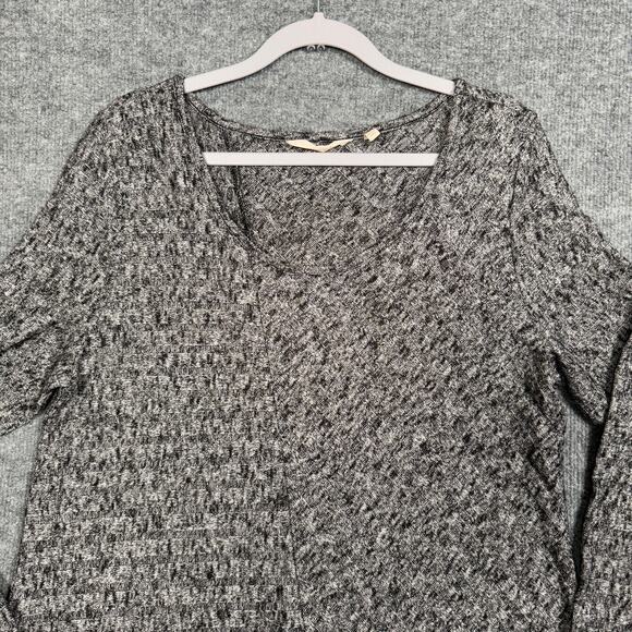 Soft Surroundings Medium Asymmetrical Hem Knit Sweater Heather Gray Long Sleeves - Picture 4 of 8